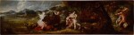 A bacchanal with putti and satyrs in a landscape