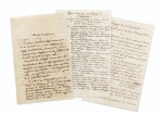 TASTU (J.).Lettre et notes autographes signées à F. Moore. Paris, 28 août 1829. 2 et 14 pages in-8.