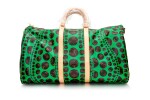 Green Limited Edition Monogram Waves Keepall Bandouliere 55 in Coated Canvas with Gold Tone Hardware, 2012
