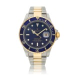 Reference 16613 Submariner  A yellow gold and stainless steel wristwatch with date and bracelet, Circa 2002 