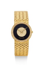 PIAGET | REFERENCE 50085 D 2, A YELLOW GOLD AND DIAMOND-SET BRACELET WATCH WITH ONYX DIAL, CIRCA 1970