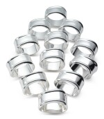 A SET OF TWELVE SILVER NAPKIN RINGS, DESIGNED BY ELSA PERETTI FOR TIFFANY & CO., NEW YORK, LATE 20TH CENTURY