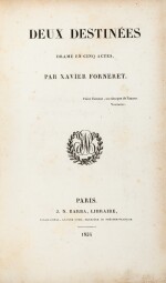 FORNERET. Deux destinées. 1834. In-8, demi-percaline bleue vers 1900. Édition originale. E.a.s. en italien