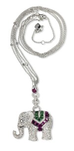 Ruby, emerald and diamond pendant, Michele della Valle