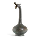 A rare bronze 'dragon' wine vessel, Hu, Western Han dynasty | 西漢 青銅龍首銅壺