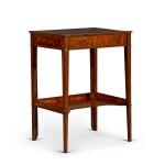 A George III boxwood and ebony strung rosewood crossbanded satinwood screen-table by Gillows, 1790