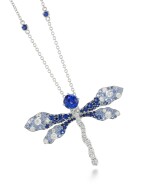 JAMES GANH | SAPPHIRE AND DIAMOND BROOCH/PENDANT NECKLACE, 'BLUE DRAGONFLY'