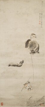 Zhang Hong, Buffalo and Shepherd Boy | 張宏 春波牛背圖 