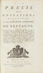 Précis des opérations relatives à la navigation intérieure de Bretagne...1785. In-fol. (veau de l'époque)