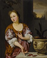 Vanitas portrait of a young woman  