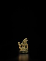 A small gilt-bronze figure of a bodhisattva, Tang dynasty | 唐 銅鎏金袖珍菩薩坐像