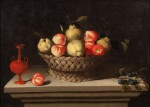 Still-life with apples and pears in a basket | Nature morte aux pommes et aux poires dans un panier  