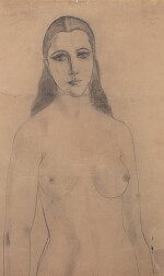 FEMME NUE DEBOUT LÉONARD TSUGUHARU FOUJITA (1886-1968) |  藤田嗣治 《裸女像》 鉛筆紙本 鏡框 1923年 | Léonard Tsuguharu Foujita (1886-1968), Standing nude