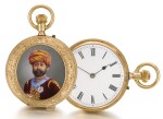 SWISS | A GOLD HUNTING CASED KEYLESS WATCH WITH PORTRAIT OF AN INDIAN PRINCE | CIRCA 1910