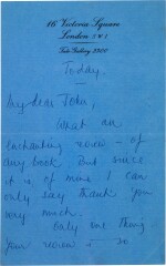 Ian Fleming | Autograph letter signed, thanking 'John' (Hayward) for a book review, [1953]