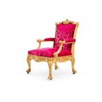 An early George III giltwood armchair designed by Robert Adam and made by Thomas Chippendale, 1765