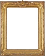 A mid-19th century Winterhalter-style frame, probably Parisian, with carved, engraved and plaster ornament
