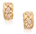 PAIR OF GOLD AND DIAMOND EARCLIPS, VAN CLEEF & ARPELS, FRANCE 