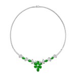 Jadeite and Diamond Necklace  |  天然翡翠 配 鑽石 項鏈