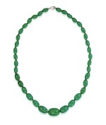Green bakelite and diamond necklace