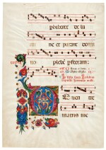 Leaf of a huge Gradual, illuminated manuscript on vellum [Italy (Ferrara), 15th century (second half)]
