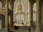 DIRCK VAN DELEN | An imaginary church interior, with a large pipe organ
