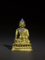 A gilt-bronze figure of Medicine Buddha, Qing dynasty, 18th century | 清十八世紀 鎏金銅藥師佛坐像