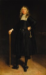 Portrait of Sir Norton Knatchbull, 1st Bt. (1601-1684), full-length, wearing a black tunic and white collar