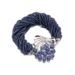 Sapphire and diamond bracelet/brooch, 1950s
