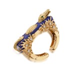 Gold, Lapis Lazuli, Diamond and Emerald 'Nile' Cuff-Bracelet