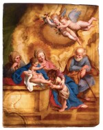 Holy Family with the young Saint John the Baptist, Saint Elizabeth, and two angels