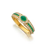 Gold, Emerald and Diamond Bangle-Bracelet | 梵克雅寶 | 黃金、祖母綠及鑽石手鐲