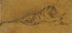 A) Tiger devouring a horse B) Lionne déchirant la poitrine d’un Arabe, after Delacroix