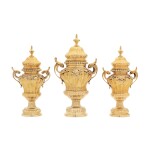 A Set of Three Early George III Silver-Gilt Condiment Vases, William Solomon, London, 1760