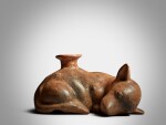 Colima Sleeping Dog, Protoclassic, circa 100 BC - AD 250