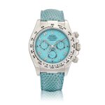 Cosmograph Daytona "Beach", Reference 116519 | A white gold chronograph wristwatch with turquoise dial, Circa 2001 | 勞力士 | Cosmograph Daytona "Beach" 型號116519 | 白金計時鏈帶腕錶，備綠松石錶盤，約2001年製