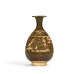 A Cizhou sgraffiato brown-glazed vase, Yuhuchun ping Song dynasty