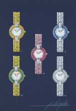 Design of five Gérald Genta bracelet watches with accompanying NFT  Circa 1992