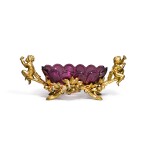 A French gilt-metal and cut amethyst glass centerpiece by Christofle & Cie, circa 1880