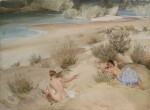 SIR WILLIAM RUSSELL FLINT, R.A., P.R.W.S. | ALEXANDRINE AND JOSETTE ON THE RIVER GARD, LANGUEDOC
