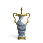 An ormolu-mounted blue and white baluster vase 19th / 20th century