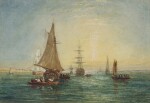 DAVID COX, R.W.S. | Shipping off Greenwich, London