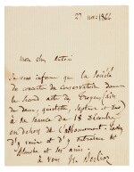 BERLIOZ | autograph letter signed to Antoni Deschamps, about the opera "Les Troyens", 1864