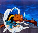 Kitarō Animation Cel with Douga and Printed Background |  鬼太郎賽璐璐，附線稿及印刷背景