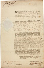 George III | Document signed, permitting six named ships to pass through a blockade, 22 April 1808