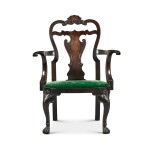 An Irish George II carved mahogany open armchair, mid-18th century
