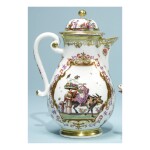 A RARE MEISSEN CHINOISERIE COFFEE POT AND COVER CIRCA 1725-28 