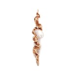 Gold and cultured pearl brooch