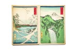 日本 1858年 歌川広重 《富士三十六景・四日市・三重川》 及 1866年 歌川広重二代目 《三十六花撰》| UTAGAWA HIROSHIGE (1797–1858) AND UTAGAWA HIROSHIGE II  (1826-1869) THIRTY SIX VIEWS OF MOUNT FUJI (FUJI SANJÛ ROKKEI), 1858, AND THIRTY-SIX SELECTED FLOWERS (SANJÛROKASEN), JAPAN, 1866