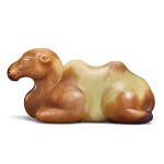 An outstanding and large yellow and russet jade figure of a camel, Ming dynasty | 明 黃玉駱駝